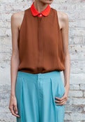 Image of Contrast Club Collar Top