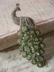 Image of Peacock - sparkle color rhinestones brooch