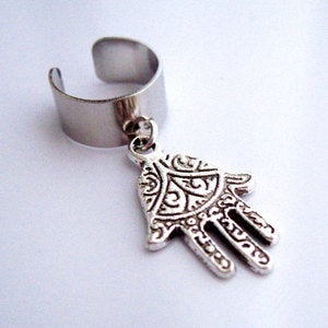 Image of Single Hamsa, Fatima Hand Earring Cuff