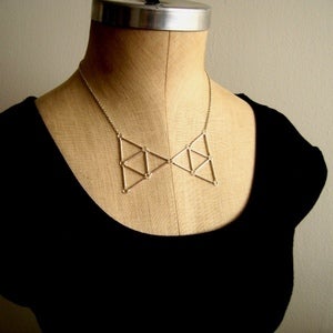 Image of Geometric Bow Tie Necklace