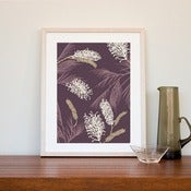 Image of Grevillea Print-AUBERGINE LARGE