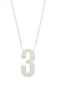 Image of THE NUMERO NECKLACE SILVER/SILVER (0-9)