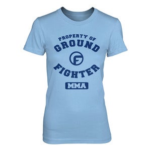Image of Ground Fighter "Property Of" Shirt - Baby Blue (Womens)