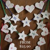 Image of letter name garland - STARS and HEARTS