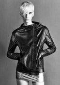 Image of BOW BELT LEATHER JACKET