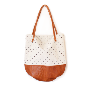 Riley Dot Tote - Cream Dots