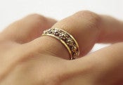 Image of Daisy Chain Floral Romance Gold Filled Stackable Rings Set - Stacking Ring Set of 3 - Best Friends o