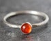 Image of Carnelian Gemstone on Hammered Silver Ring
