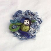 Image of blue & green flower pin