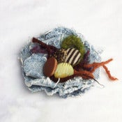 Image of green & brown flower pin