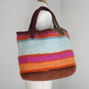 Image of orange striped tote bag