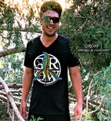 Image of "Dark GROW Peace Symbol" V-Neck
