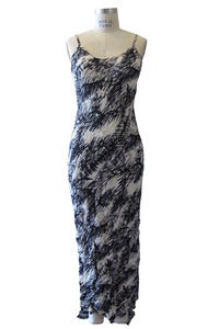 Image of Moth Long Tank Dress in Abstract Lines Print