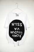 Image of SS2012: Volume T-shirt Unisex "NEW CAVOUR". White, gray or stripes.