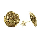 Image of Little gold rose button studs 