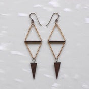 Image of Black & Gold Triange Spear Earrings