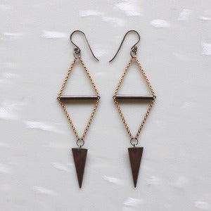 Image of Black & Gold Triange Spear Earrings