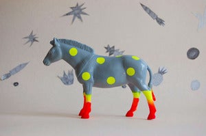Image of polka dot zebra //grey//the strange planet