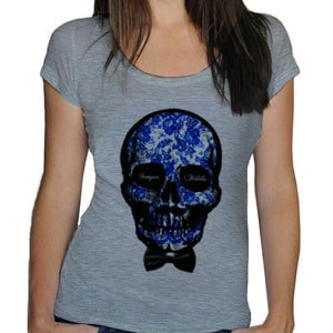 Image of T-shirt femme Semper Fidelis - Scooped neck - white or heather grey