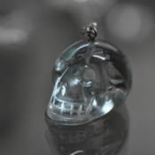 Image of Quartz Skull on sterling silver box chain