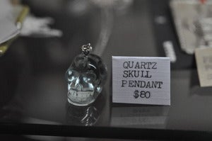 Image of Quartz Skull on sterling silver box chain
