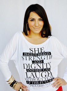 Image of 034-PROVERBS 31:25 DOLMAN-Christian T-Shirt