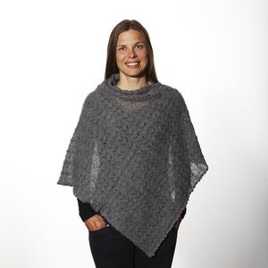 Image of Laceknitted Poncho                                 Light Grey / Dark Grey