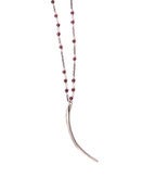 Image of 22" handmade garnet & silver chain w/ silver cod branchiostegal (P36sil22)