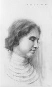 Image of Helen Keller (1880-1968), Charcoal, 14x8.5″