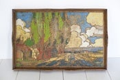 Image of Bandeja provenzal madera pintada a mano -Francia, años 40