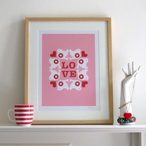 Image of Flock Screen Print | Pink
