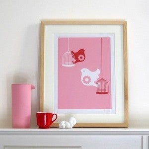 Image of Free as a Bird Screen Print | Pink