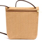 Image of linen large crossbody pouch
