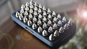 Image of Black Punk Rock Edgy Silver Spiky Spikes Studded Iphone 4 Case