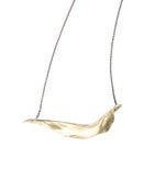 Image of medium brass cod opercle on 16" silver cable-chain (P43silbra16)