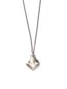 Image of large silver cod dentary on 22" silver cable-chain (P40sil22)