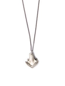Image of large silver cod dentary on 22" silver cable-chain (P40sil22)