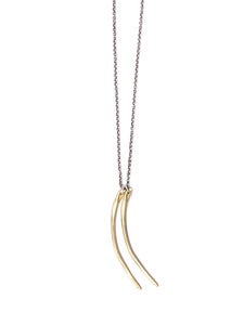 Image of two brass cod bracnhiostegal on 22" silver cable-chain (P38silbra22)