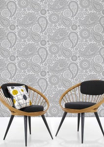 Image of Paisley Crescent Wallpaper - Concrete