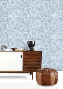 Image of Paisley Crescent Wallpaper - Chalkhill Blue