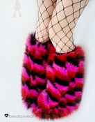 Image of Zig Zag fluffies in pink red black