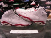 Image of DEADSTOCK NIKE JORDAN 6 VI "WHITE VARSITY RED" RETRO SNEAKERS