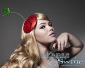 Image of "Sumptuous Cherry" Fascinator Pop Surrealism Pinup Strange Quirky Hat Couture Glitter 