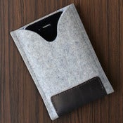 Image of iPhone Felt / Leather Case - Light Grey