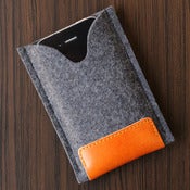 Image of iPhone Felt / Leather Case - Dark Grey