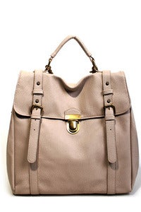 Image of 'Beige Castle' Large 3-Way Satchel/Cross Bag/Backpack