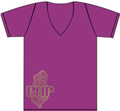 Image of Purple "Purple Hash" Deep V Girly Shirt