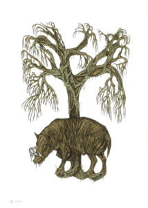 Image of French 'Boar Tree' Screen Print