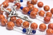 Image of Personalized Masculine Rosary in Brown & Navy Blue
