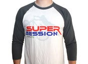 Image of Super Session 3/4 Sleeve, White/Asphalt